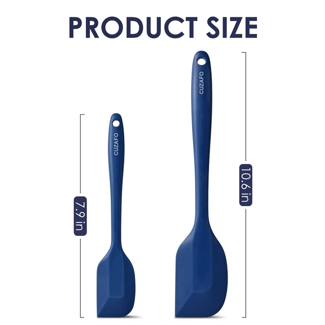 Alt view image 2 of 6 - BPA Free Silicone Spatula Turner Mixing Set, Classic Blue | 600 Heat Resistant , Dishwasher Safe, For Nonstick Cookware