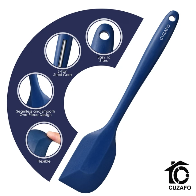 Alt view image 4 of 6 - BPA Free Silicone Spatula Turner Mixing Set, Classic Blue | 600 Heat Resistant , Dishwasher Safe, For Nonstick Cookware