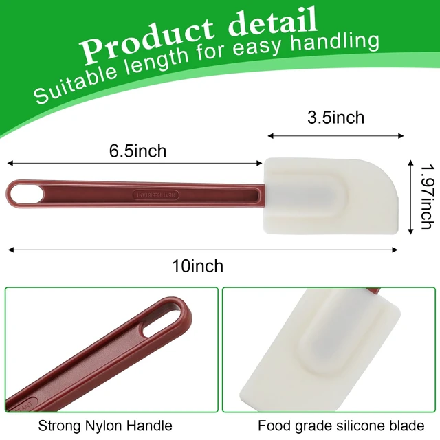Alt view image 2 of 7 - 12 PCS 10 Inch Silicone Rubber Spatula Set Heat Resistant 500°F Non-Stick Scrapers for Baking Cooking Mixing, Dishwasher Safe, Red