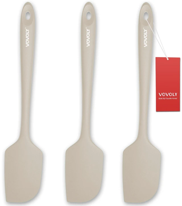 Main image of 3 Pack Large Silicone Spatula for Kitchen,600°F Heat resistant Rubber Spatulas for Baking,Cooking, Scraping,and Mixing,Non Stick Kitchen Utensils, BPA Free, 11.2 IN, Khaki