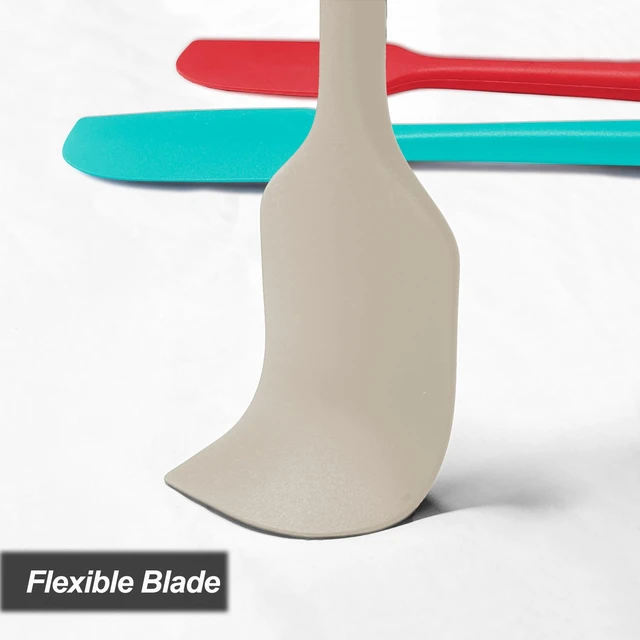 Alt view image 5 of 7 - 3 Pack Large Silicone Spatula for Kitchen,600°F Heat resistant Rubber Spatulas for Baking,Cooking, Scraping,and Mixing,Non Stick Kitchen Utensils, BPA Free, 11.2 IN, Khaki