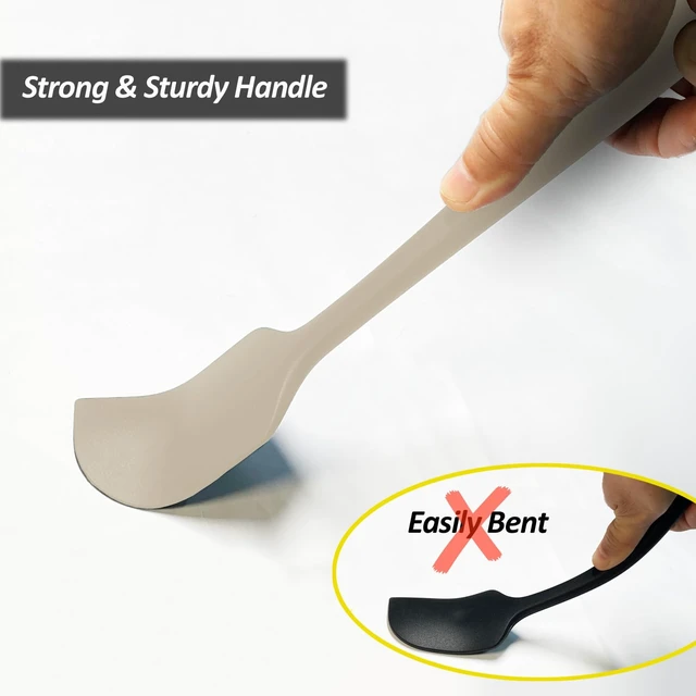 Alt view image 6 of 7 - 3 Pack Large Silicone Spatula for Kitchen,600°F Heat resistant Rubber Spatulas for Baking,Cooking, Scraping,and Mixing,Non Stick Kitchen Utensils, BPA Free, 11.2 IN, Khaki