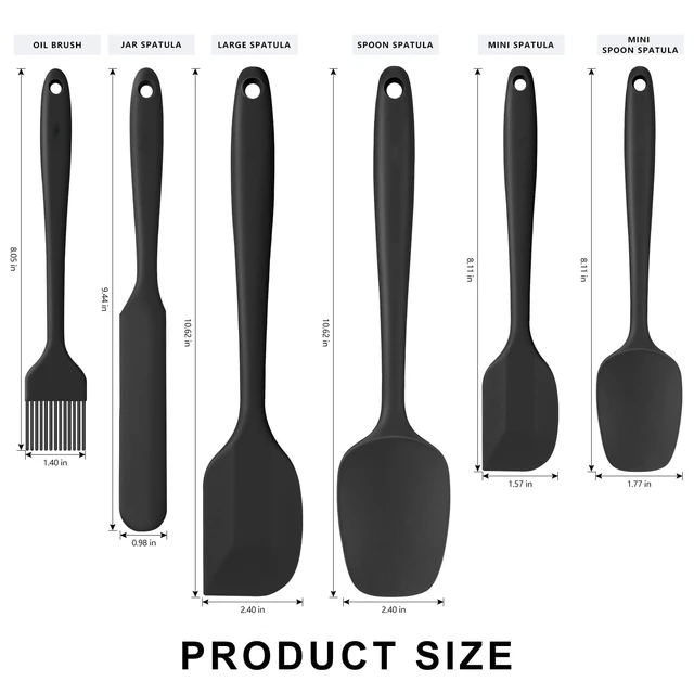 Alt view image 2 of 2 - kitchen utensil Set, 6 Pieces Food Grade with Silicone Brush Heat-Resistant, Non-Stick BPA-free Rubber Spatula for Scraping, Baking, Cooking and Mixing.