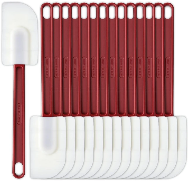 Main image of 15 Pcs 10 Inch Rubber Spatulas Silicone Spatula Set, Commercial Spatula Bulk High-Temp 500 Fahrenheit Heat Resistant, Non Stick Scraper Flexible for Kitchen Cook Mix Fry Spread Bake, Dishwasher Safe