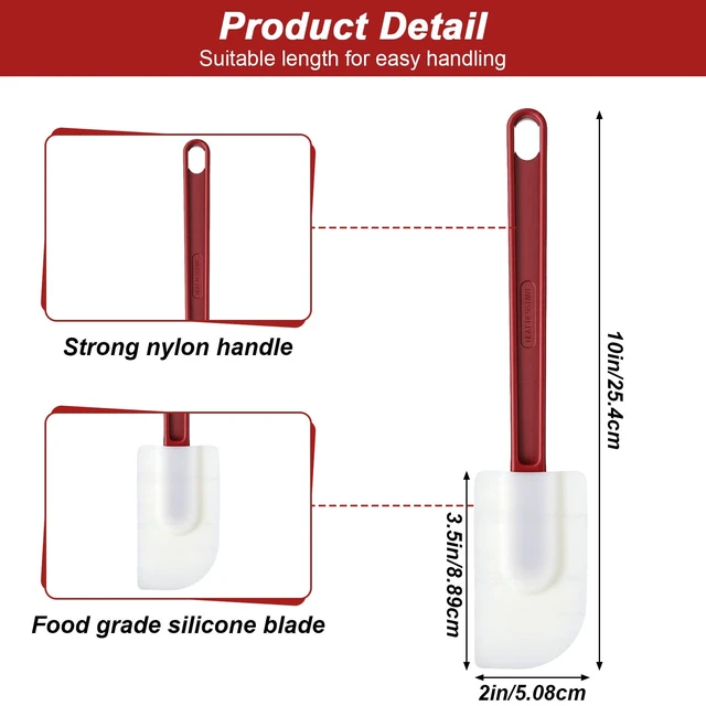 Alt view image 2 of 7 - 15 Pcs 10 Inch Rubber Spatulas Silicone Spatula Set, Commercial Spatula Bulk High-Temp 500 Fahrenheit Heat Resistant, Non Stick Scraper Flexible for Kitchen Cook Mix Fry Spread Bake, Dishwasher Safe