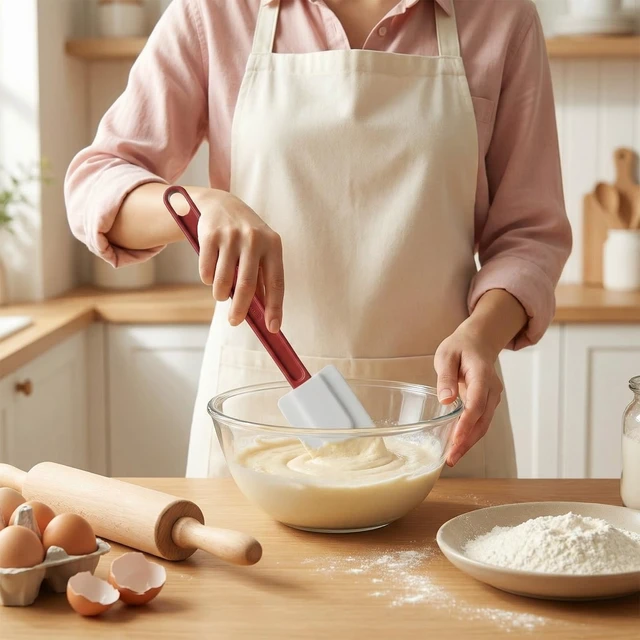 Alt view image 6 of 7 - 15 Pcs 10 Inch Rubber Spatulas Silicone Spatula Set, Commercial Spatula Bulk High-Temp 500 Fahrenheit Heat Resistant, Non Stick Scraper Flexible for Kitchen Cook Mix Fry Spread Bake, Dishwasher Safe