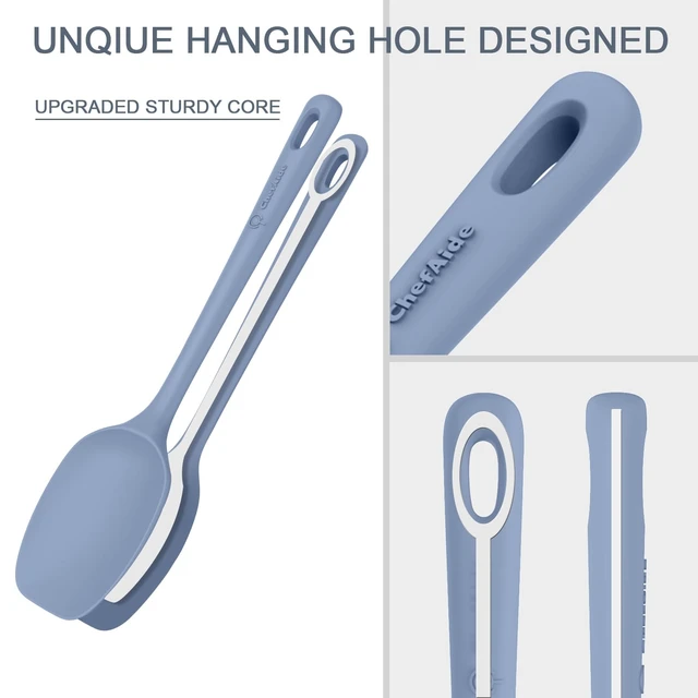 Alt view image 3 of 7 - 5 Pieces Silicone Spatulas Set, Heat Resistant Rubber Spatula | Food Grade Silicone, Heat Resistant Up to 600°F, Upgrade Strong Handle, Safe for Nonstick Cookware,Ideal for Cooking & Baking