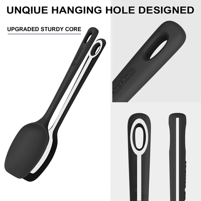 Alt view image 3 of 7 - 5 Pieces Silicone Spatulas Set, Heat Resistant Rubber Spatula | Food Grade Silicone, Heat Resistant Up to 600°F, Upgrade Strong Handle, Safe for Nonstick Cookware,Ideal for Cooking & Baking