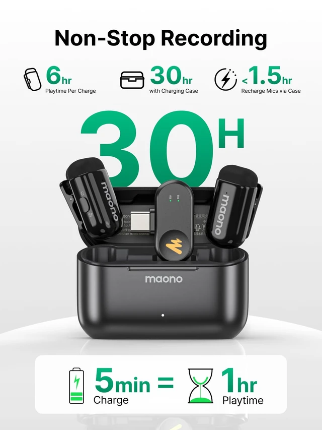 Alt view image 7 of 7 - T1 Mini Pro Wireless Lavalier Microphone for Video Content Creators | USB-C Clip on Lapel Mic for iPhone 17/16/15 Android PC, AI Noise Cancelling, 4EQ,3 Reverb, 328ft, 30H for YouTube Vlog Record