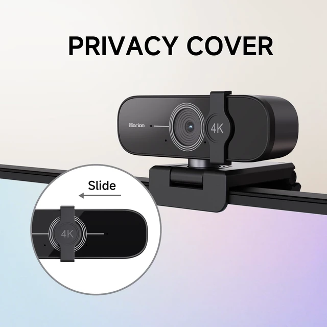 Alt view image 5 of 7 - 4K Webcam for PC, 110° Wide-Angle for Streaming and Meetings | 4K Ultra HD Video, Fast Autofocus, Built-in Microphone, Privacy Cover, Plug-and-Play Setup