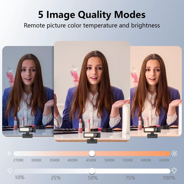 Alt view image 4 of 7 - 4K Webcam with Dual AI Noise-Cancelling Mics Autofocus, Auto Light Correction,120° FOV,Privacy Cover,Plug and Play Computer Camera for Microsoft Teams/Zoom/Google Voice/Skype/Facetime/YouTube,Black