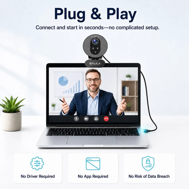 Alt view image 5 of 7 - S900 4K Webcam, PDAF Auto Focus, Dual Noise-Canceling Mics | 77° FOV Streaming Camera for Live Commerce, Gaming, Video Conference