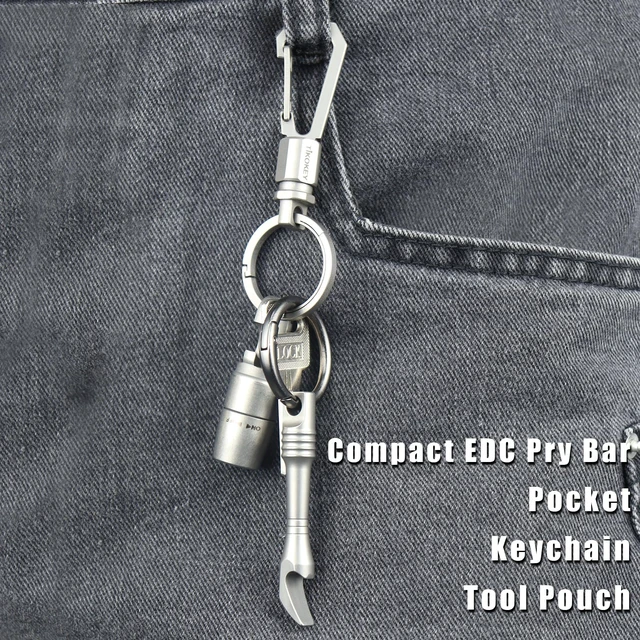 Alt view image 3 of 7 - Mini EDC Pry Bar Pocket Multi Tool - Titanium Pry Tool with Keychain Hole | Hand Shape 45° Lever Effort-saving, Durable EDC Gear Tools for Box Opening, Scraping Light Prying,Bottle Opener, Emergency