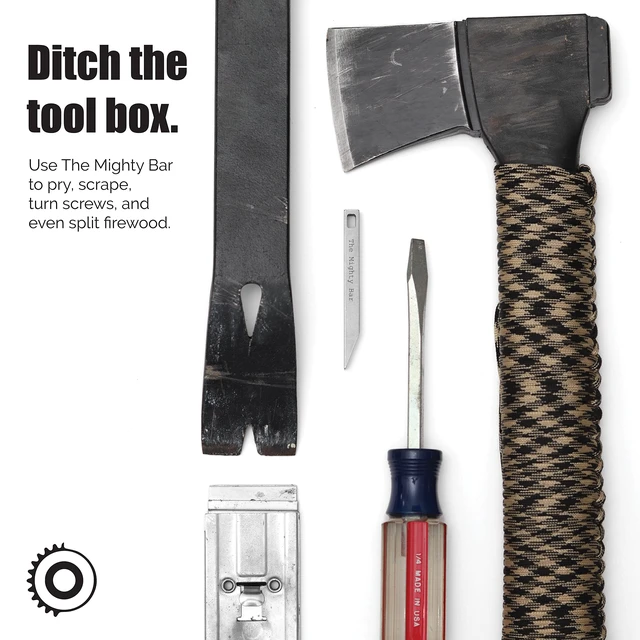 Alt view image 6 of 7 - The Mighty Bar - Heavy Duty Keychain Prybar EDC Pry Bar for Every Day Carry Small Stainless Steel or Titanium Key Chain Multitool Prybar for Keys - Made by Gear Spool