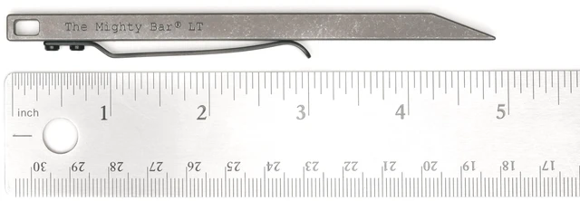 Alt view image 2 of 7 - The Mighty Bar LT, Long Titanium Edition Pry Bar Tool, Stainless Steel Pocket Clip for EDC Made by Gear Spool