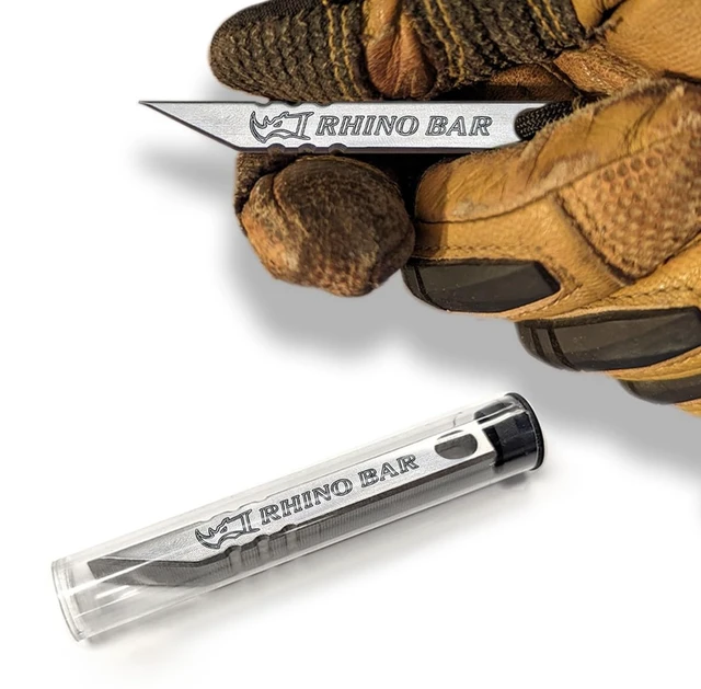 Alt view image 3 of 7 - Rhino Bar EDC Stainless Steel Mini Pry Bar Tool, Stainless | Keychain-ready design; screwdriver tip; box-opening edge; minimalist pocket profile; durable everyday utility