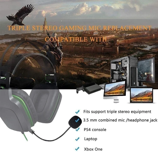Alt view image 4 of 7 - Headset Microphone 3.5mm Plug, Black Headset Microphone Adjustable 360 Degrees Bendable Jack Headphone Controller Z5a5 Combined, 3.5mm Game Gaming Mic to Mic Headsets Accessories