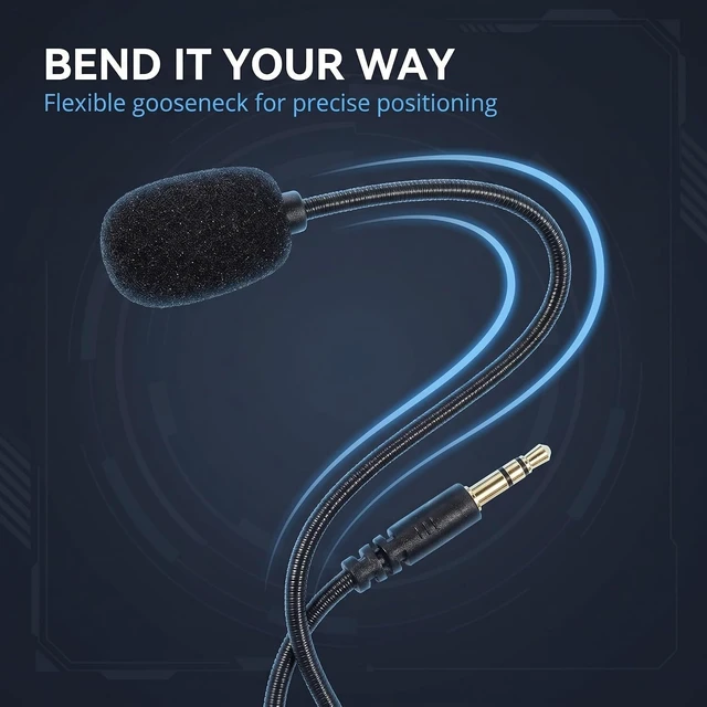 Alt view image 6 of 7 - Headset Microphone 3.5mm Plug, Black Headset Microphone Adjustable 360 Degrees Bendable Jack Headphone Controller Z5a5 Combined, 3.5mm Game Gaming Mic to Mic Headsets Accessories