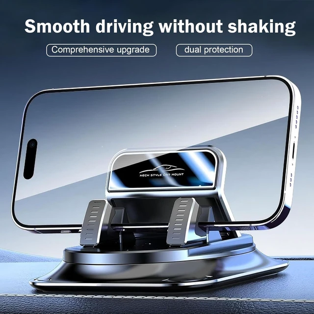 Alt view image 5 of 7 - 360 Degree Phone Holder Rotating Car, Dashboard Cell Phone Holder, Non-Slip Navigation Bracket, Universal for Most Cars (Black)