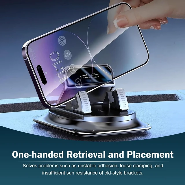 Alt view image 6 of 7 - 360 Degree Phone Holder Rotating Car, Dashboard Cell Phone Holder, Non-Slip Navigation Bracket, Universal for Most Cars (Black)