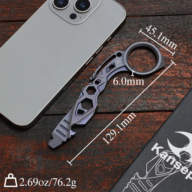 Alt view image 2 of 6 - PryMate Purple Anodized Titanium Pry Bar Multitool with Glass Breaker, Bottle Opener, Hex Bit, Pocket Cilp for Your Versatile Companion for Everyday Carry and Camping Accessories G008A4