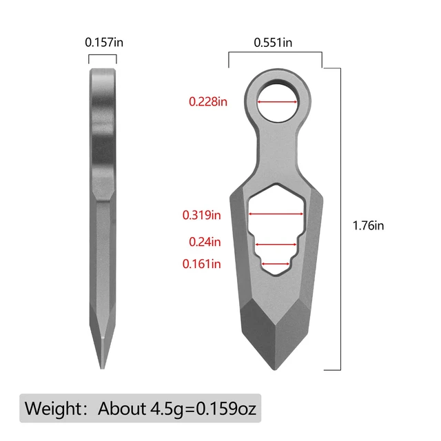 Alt view image 2 of 7 - Titanium EDC Pry Bar Multitool, Mini Keychain Prybar Tool with Box Opener, Small Pocket Crowbar Tool