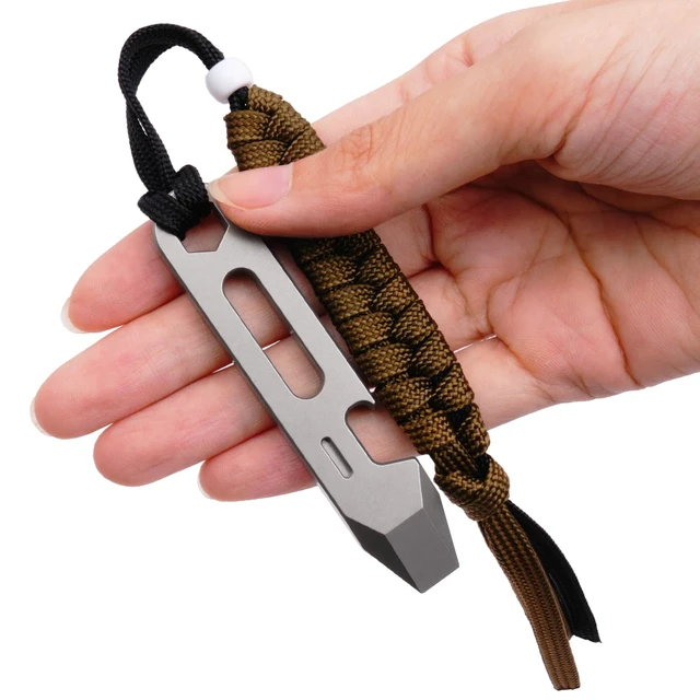 Alt view image 4 of 7 - 4-in-1 Titanium EDC Pry Bar Multitool with Bottle Opener, Hex Wrench & Ruler, Keychain Pocket Pry Tool for Everyday Carry, Camping & Outdoor Gear
