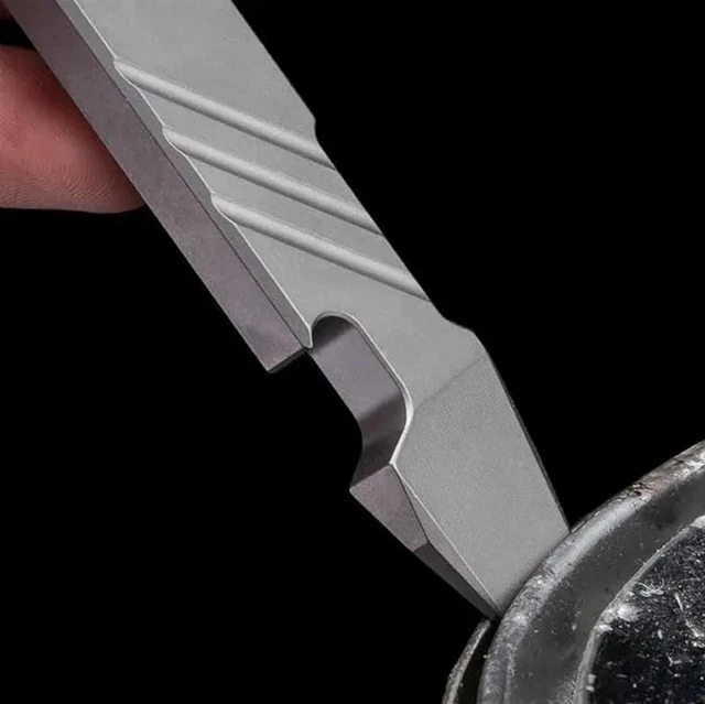 Alt view image 4 of 6 - Titanium EDC Pry Bar Tool 4 Pocket Prybar with Bottle Opener, Flathead Screwdriver, Box Opener & Scraper Compact Multi Tool for Everyday Carry