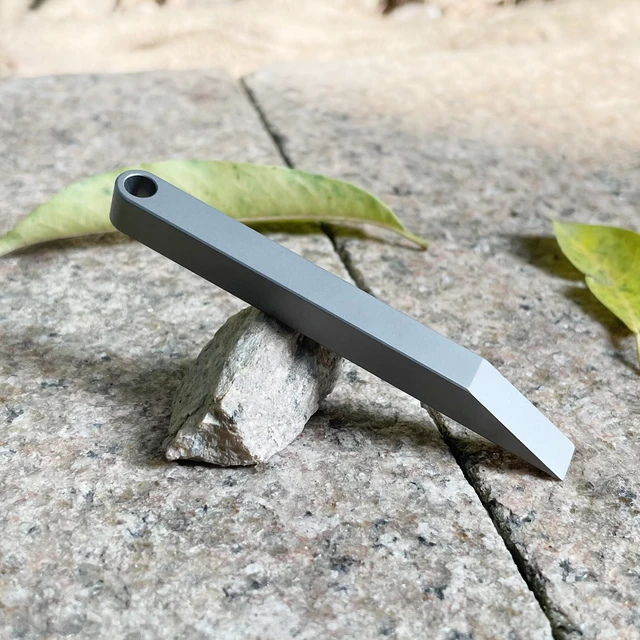 Alt view image 7 of 7 - Titanium EDC Pry Bar, Pocket Tool for Prying, Scraping & Flathead Screws | Bottle Opener, Can Prier, Scraper, Screwdriver, Lightweight, Pocket Size, Keychain Ring, Daily Carry, 2.9in, 0.47oz