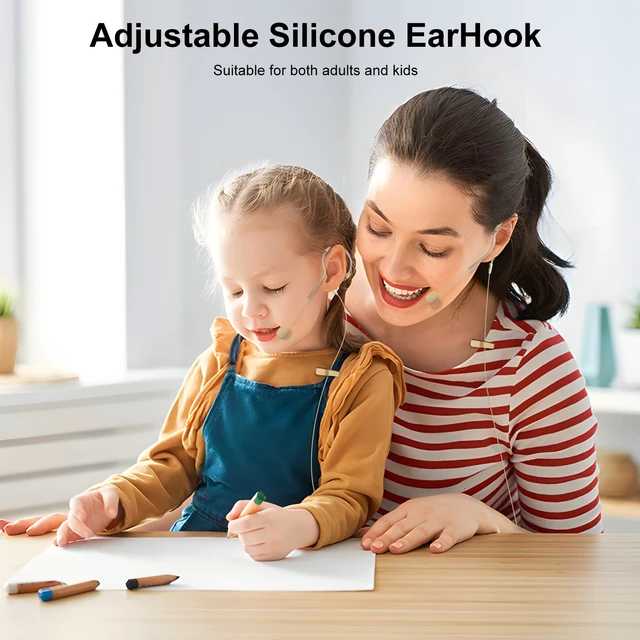 Alt view image 4 of 7 - Earset Headworn Microphone, Professional Hands Free Single Earhook Omnidirectional Headset Head Condenser Mic for Audio Technica Wireless System Bodypack Transmitter, Hirose 4 Pin Plug