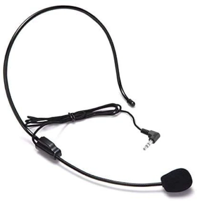 Main image of AKindle 3.5mm Wired Condenser Headset Microphone, Flexible Wired Boom Conference Speech Speaker for Coaches, Tour Guides,Presentations Cord Length 3.3ft