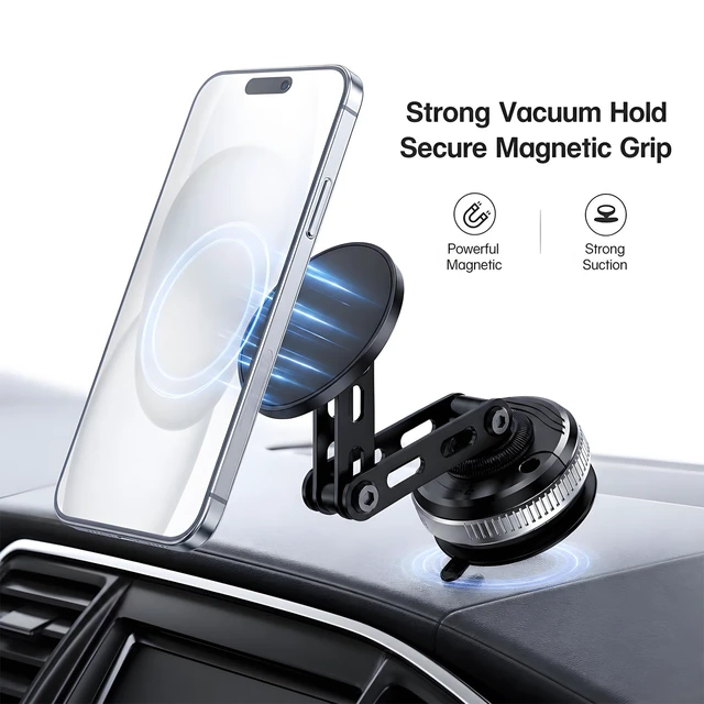 Alt view image 2 of 7 - Vacuum Magnetic Car Phone Mount, 360°Rotating Phone Holder for Car | Iphone Car Phone Holder Mount, Dashboard Windshield Suction Cup Phone Mounts, Magsafe Car Mount for IPhone 16~18 and Android