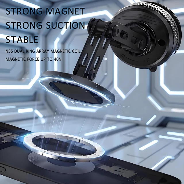 Alt view image 5 of 7 - Vacuum Magnetic Car Phone Mount, 360°Rotating Phone Holder for Car | Iphone Car Phone Holder Mount, Dashboard Windshield Suction Cup Phone Mounts, Magsafe Car Mount for IPhone 16~18 and Android