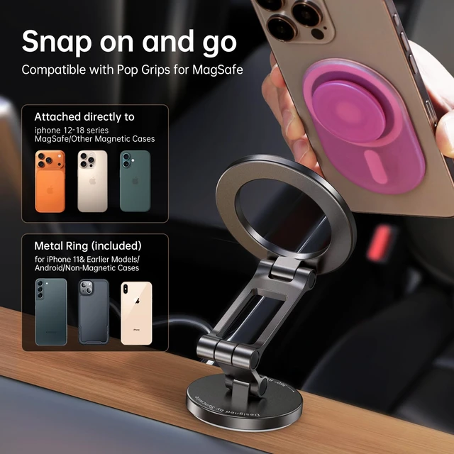 Alt view image 5 of 7 - Fits MagSafe Car Mount Magnetic Phone Holder for Dash and Tesla | Strong Magnets, All Metal, Flexible 3 Axis, 360° Rotation, Dashboard and Screen Support, For iPhone 18 17 16 15 14 Pro Max