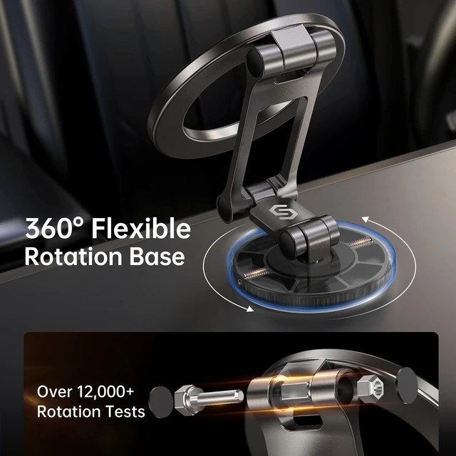 Alt view image 4 of 7 - Fits MagSafe Car Mount Magnetic Phone Holder for Dash and Tesla | Strong Magnets, All Metal, Flexible 3 Axis, 360° Rotation, Dashboard and Screen Support, For iPhone 18 17 16 15 14 Pro Max
