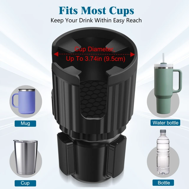 Alt view image 6 of 7 - 2-in-1 Cup Holder Phone Mount, Adjustable Phone Cup Holder for Car | Quick-Install, Anti-Slip, Fits Most Smartphones, Compatible with Big Bottles