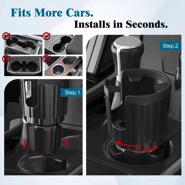 Alt view image 7 of 7 - 2-in-1 Cup Holder Phone Mount, Adjustable Phone Cup Holder for Car | Quick-Install, Anti-Slip, Fits Most Smartphones, Compatible with Big Bottles