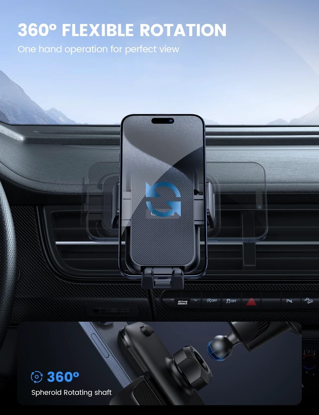 Alt view image 5 of 7 - 2026 Wider Clamp & Metal Hook Car Phone Holder Vent Accessories | Thick Cases Friendly Phone Holders for Your Car Mount Hands Free for Women Men Gift for iPhone 18 17 16 15 Duo Pro Max Grey