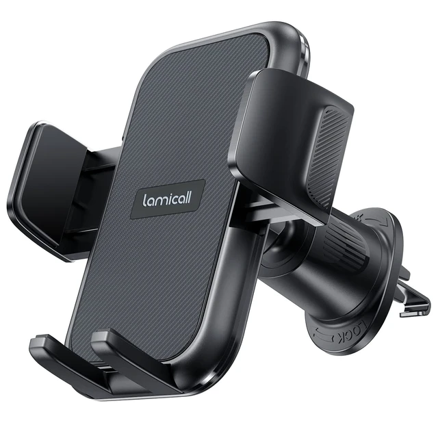 Alt view image 7 of 7 - 2026 Wider Clamp & Metal Hook Car Phone Holder Vent Accessories | Thick Cases Friendly Phone Holders for Your Car Mount Hands Free for Women Men Gift for iPhone 18 17 16 15 Duo Pro Max Grey