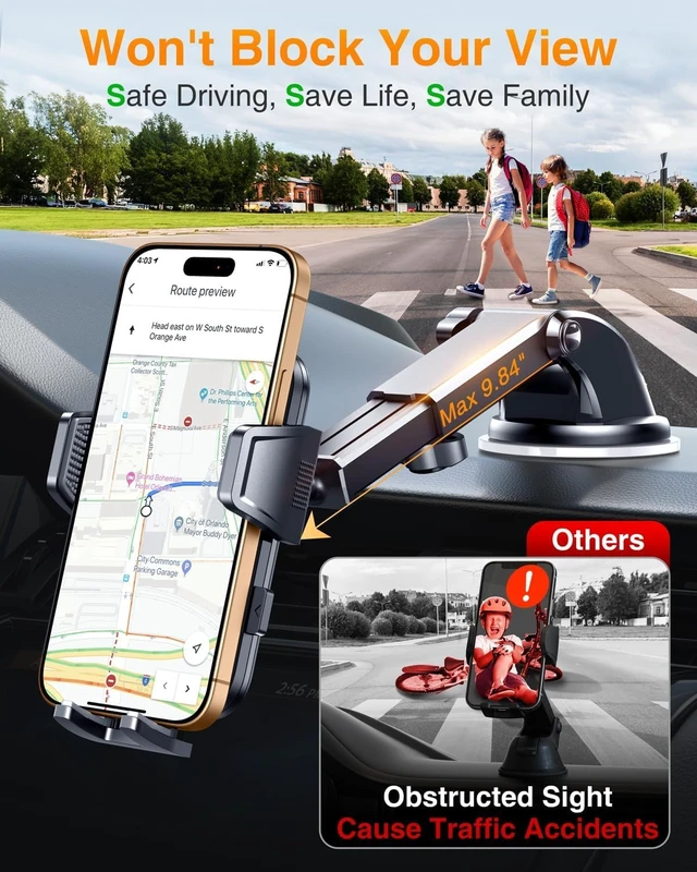 Alt view image 7 of 7 - 2026 Car Phone HolderMilitary-Grade Strongest 90+LBS Suction | Phone Holder for Your Car Dashboard Windshield Vent Cell Phone Mount Truck Stand Cradle for iPhone 18 Pro Max 17 16 Android