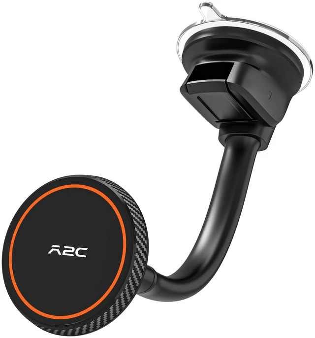 Main image of Magnetic Phone Holder for Car, Windshield Suction Cup Mount | Rock-Solid on Rough Roads 4.13" Shock-Absorbing Arm, 17 Powerful Magnets & 45-LB Suction