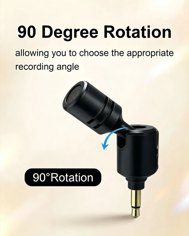 Alt view image 2 of 7 - 3.5mm Mini 2-Pole Omnidirectional Mic | 90°Flexible Condenser Microphone for Meeting Teacher's Lecture Live, Noise Cancelling Small Mi, Plug and Play