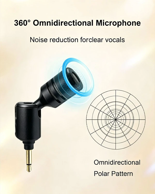 Alt view image 3 of 7 - 3.5mm Mini 2-Pole Omnidirectional Mic | 90°Flexible Condenser Microphone for Meeting Teacher's Lecture Live, Noise Cancelling Small Mi, Plug and Play