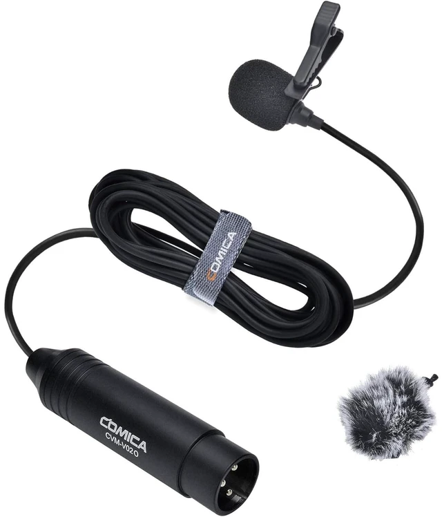 Main image of XLR Lavalier Condenser Microphone,CVM-V02O Omnidirectional Lapel Lavalier Microphone,Clip on Mic Interview Kit for Recorder Mixer camcorders Zoom H4n H5 H6 Tascam DR 40 DR100 (5.9f,1 Pack)