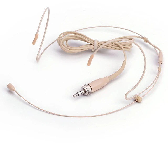 Main image of Microphone Headset Headworn Earset Over Ear Hanging Mic for Sennheiser Wireless System Bodypack Transmitter, Ideal for Lectures, Live Performance, Theater, Podcasts Beige