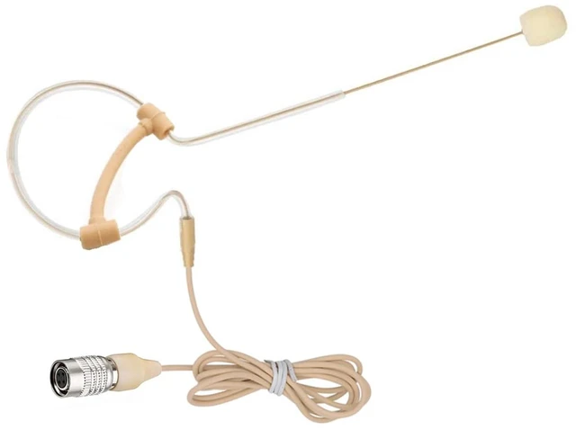 Main image of Single Ear Headset Microphone Compatible with Audio-Technica Bodypack | Condenser Earset Headworn Mic for Wireless System Transmitter with 1.2m Cable Windscreen Hirose 4 Pin Plug