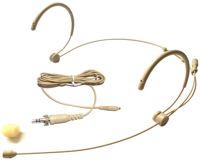 Main image of Microdot 4016 Headset Headworn Microphone for SENNHEISER Wireless System- Detachable Cable with 3.5mm Screw Locking Plug - Omidirectional Mic
