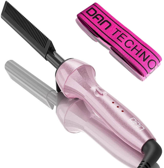 Main image of Hot Comb Electric for Wigs, Adjustable Temperature Hair Straightener, 500 High Heat, Dual Voltage, 60 min Shut Off, Ceramic and Tourmaline, Small, Pink