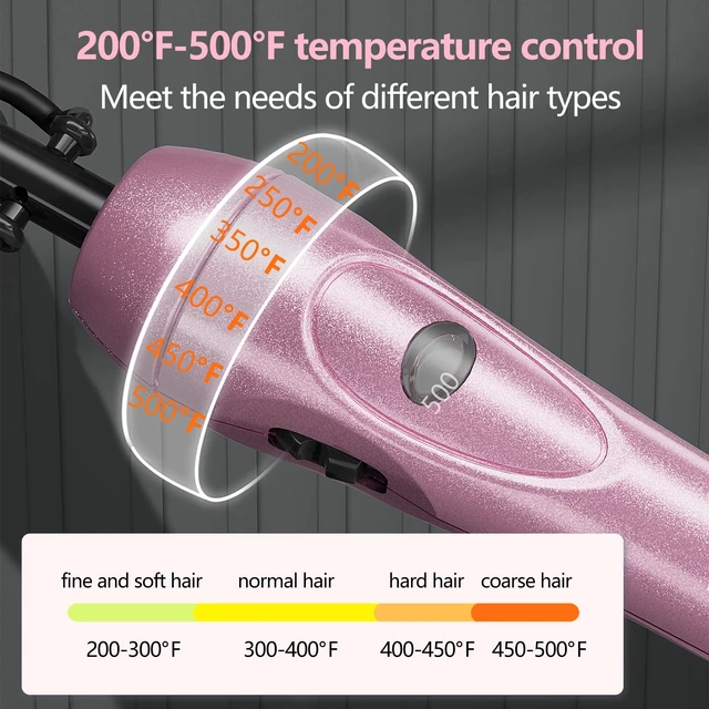 Alt view image 3 of 7 - 500 Degree Temperature Adjustable Ceramic Heat Comb with 60 min Shut Off - Plug-in Electric Straightener for Wigs and Natural Black Hair, Pink