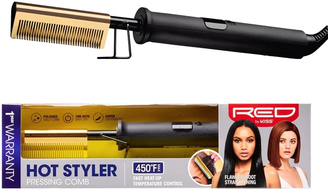 Main image of Hot Comb Hair Straightener 450 Degrees, Straight Teeth Electric Heating Comb, Pressing Comb Brush for Straightening Hair and Beard, Curling Iron for Natural Black Hair